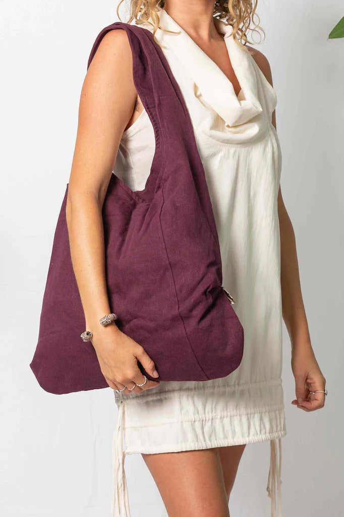 Feather Tote Bag Aubergine