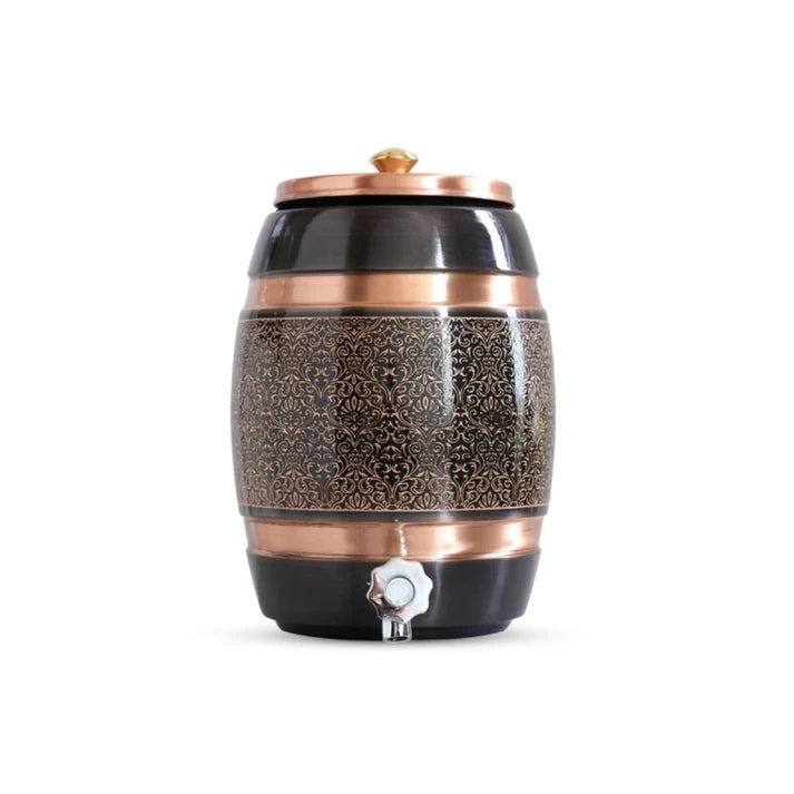 Majestic Black Emboss 5L - Premium Copper Water Pot