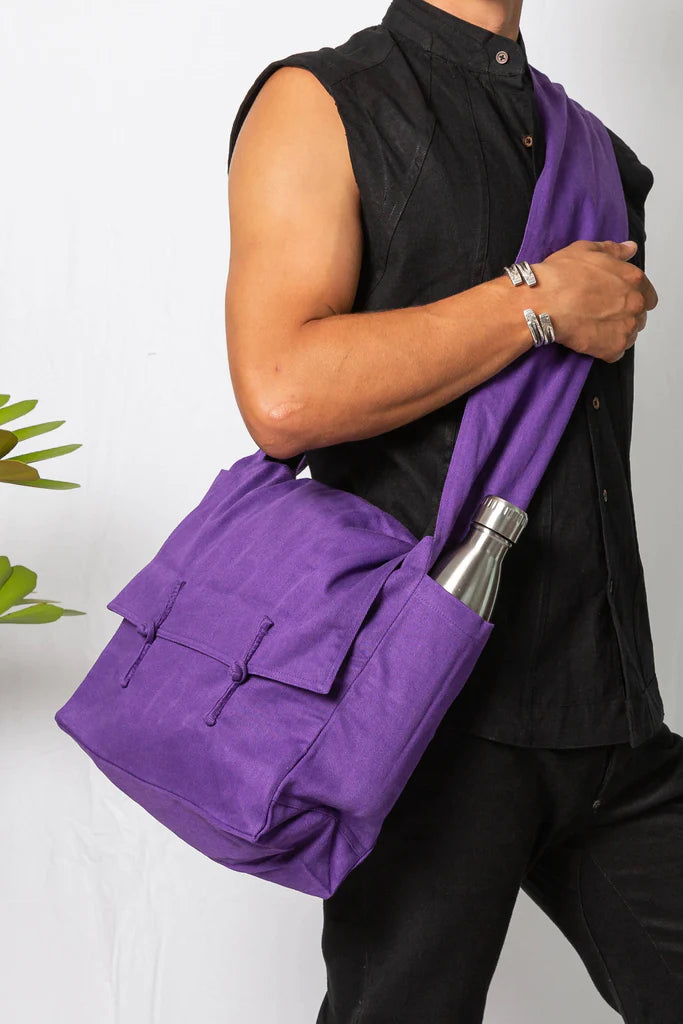 Weekend Messenger Bag Purple Natural Miracles Hemp