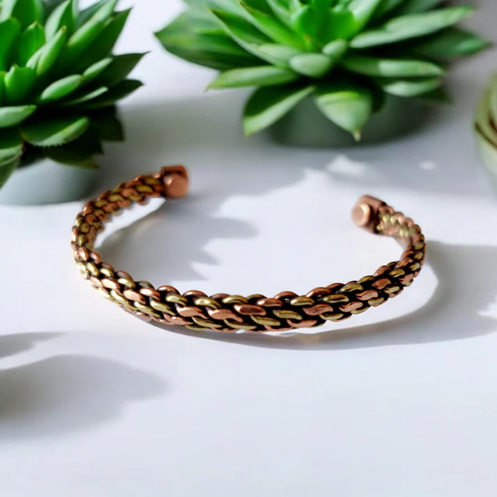 Premium Copper Magnetic Bracelet - Golden Unity