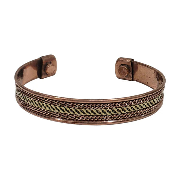 Golden Braid Aura – Premium Copper Magnetic Bracelet