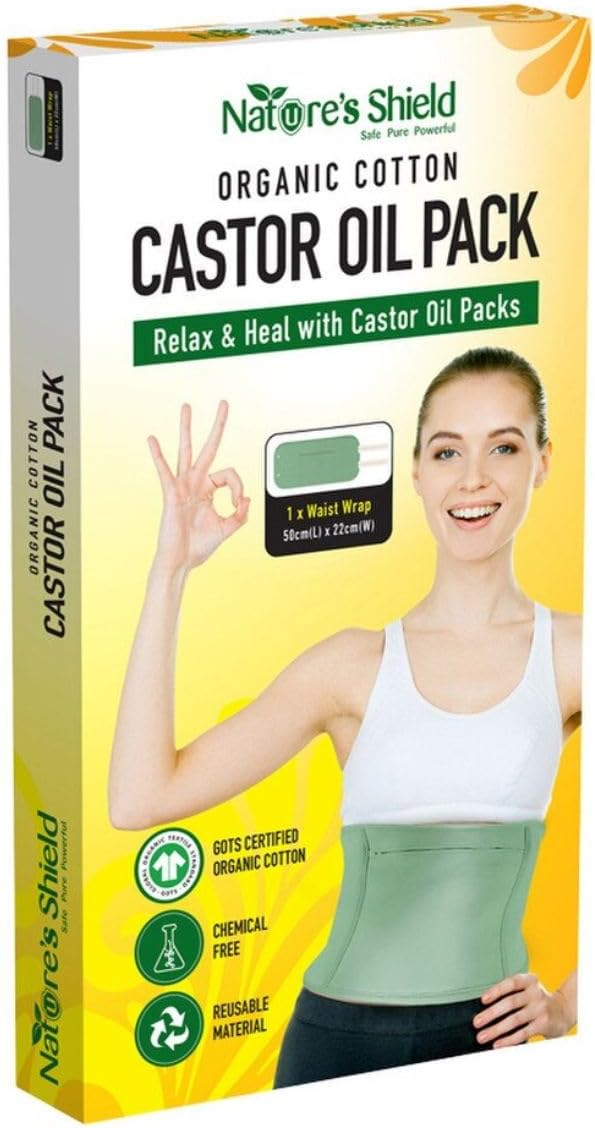 Nature's Shield Organic Cotton Castor Oil Pack Waist Wrap