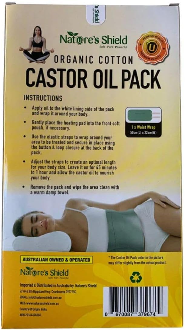Nature's Shield Organic Cotton Castor Oil Pack Waist Wrap