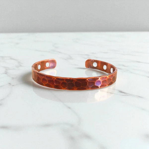 Dark Hammered - Unisex Design - Premium Copper Magnetic Bracelet