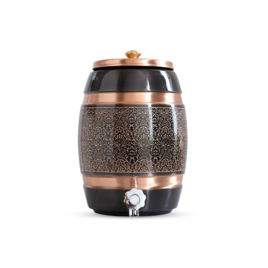 Majestic Black Emboss 5L - Premium Copper Water Pot