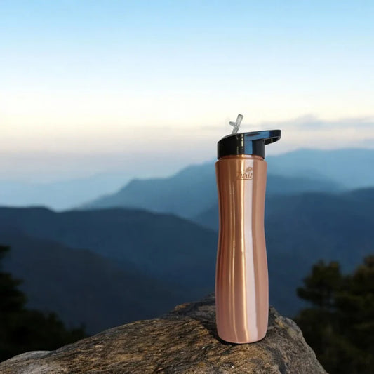 Matt Finished with Sipper Lid - Premium Copper Bottle