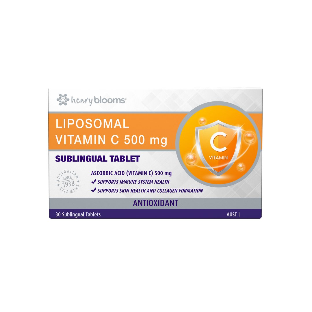Henry Blooms Liposomal Vitamin C 500mg Sublingual Tablets 30 Pack